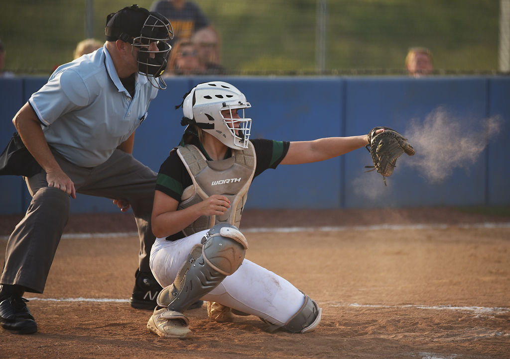 Madison White catches a strike